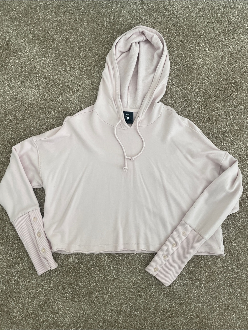 Nike Light Pink Cropped Hoodie